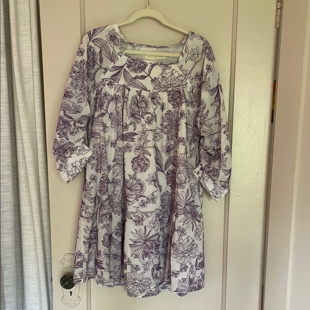 Embroidered floral long sleeved dress